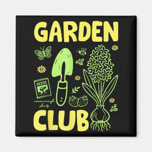 Retro funny garden club shirt cute plant lover magnet