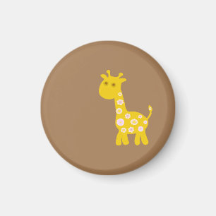 Retro funny Giraffe of pastel pattern flowers Magnet