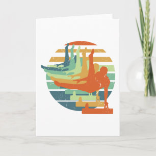 Retro Funny Gymnastics Men Acrobatic Sports Lover Card