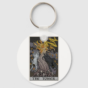 Retro Funny Halloween Bookshelf Boo Ghost Reading Key Ring