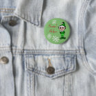 Retro Funny Holiday Christmas Elf Button Pin
