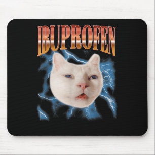 Retro Funny Ibuprofen Cat Kitten Meme Graphic Pet Mouse Pad