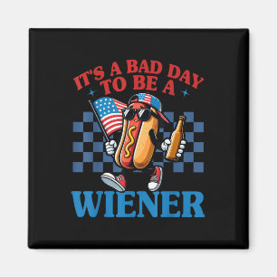 Retro Funny Its A Bad Day To Be A Wiener Hot Dog 4 Magnet