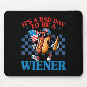 Retro Funny Its A Bad Day To Be A Wiener Hot Dog 4 Mouse Pad