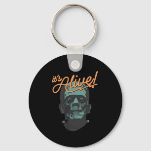 Retro Funny It's Alive Frankenstein Monster Spooky Key Ring