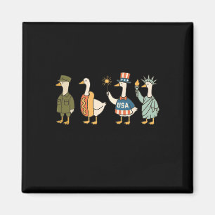 Retro Funny Just A Patriotic Goose 4th Of July Usa Magnet