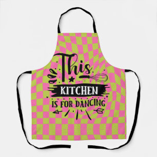 Retro Funny Kitchen Saying Pink Green Apron