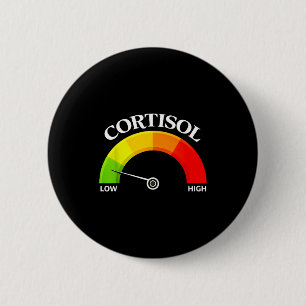 Retro funny low cortisol levels v meme 6 cm round badge