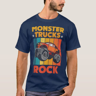 Retro Funny Monster Trucks Are My Jam Tricks Stunt T-Shirt