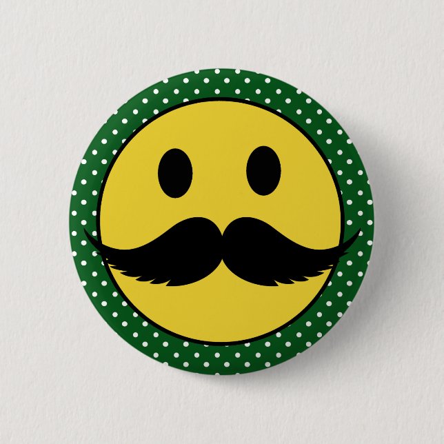 Retro Funny Moustache Moustache Face 6 Cm Round Badge (Front)