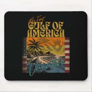 Retro Funny My First Gulf Of Usa America Vacation  Mouse Pad