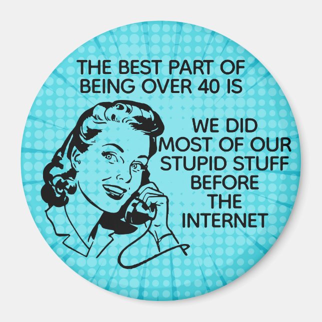 Retro Funny Over 40 Magnet (Front)