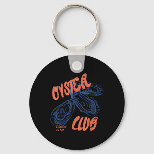 Retro Funny Oyster Club Seafood Lovers Enthusiasts Key Ring