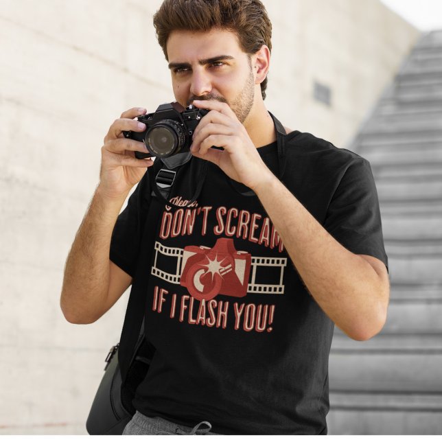 Retro Funny Phrase Photography Camera Flash T-Shirt (Creator Uploaded)