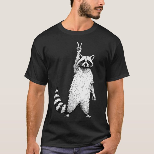 Retro Funny racoon T-Shirt (Front)