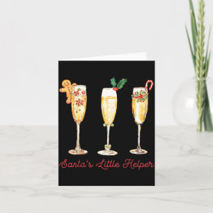 Retro Funny Santa's Little Helper Martini Merry Ch Card