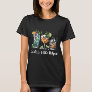 Retro Funny Santa's Little Helper Martini Merry Ch T-Shirt