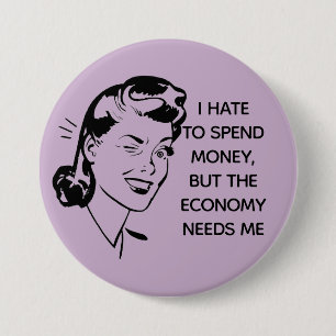 Retro Funny Shopping Quote Button