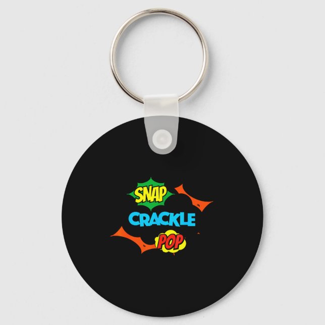 Retro Funny Snap Crackle P Quote Relax Meme Game  Key Ring (Front)
