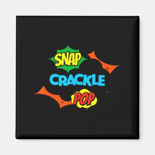Retro Funny Snap Crackle P Quote Relax Meme Game  Magnet (Front)