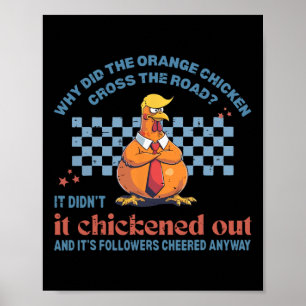 Retro Funny Taco Trump Always Chickens Out Cute Ta Poster