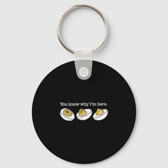 Retro Funny Thanksgiving You Know Why I’m Here Dev Key Ring (Front)