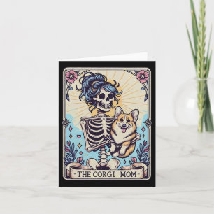 Retro Funny The Corgi Mum Tarot Card Skeleton Hall