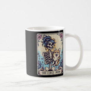 Retro Funny The Corgi Mum Tarot Card Skeleton Hall Coffee Mug