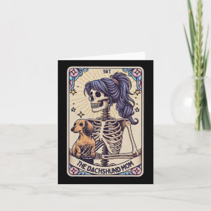 Retro Funny The Dachshund Mum Tarot Card Skeleton
