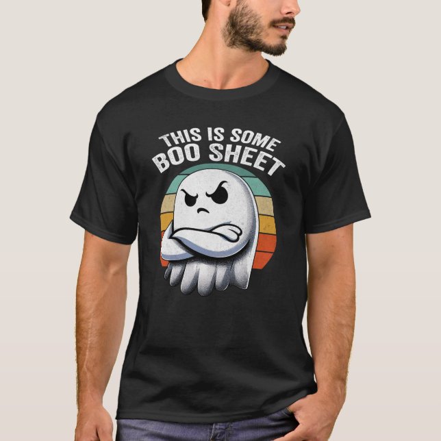 Retro Funny This Is Some Boo Sheet Halloween Ghost T-Shirt (Front)