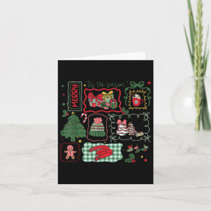 Retro Funny Tis The Season Christmas Doodle Cute X Card