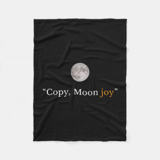 Retro funny trendy copy moon joy minimal space fleece blanket