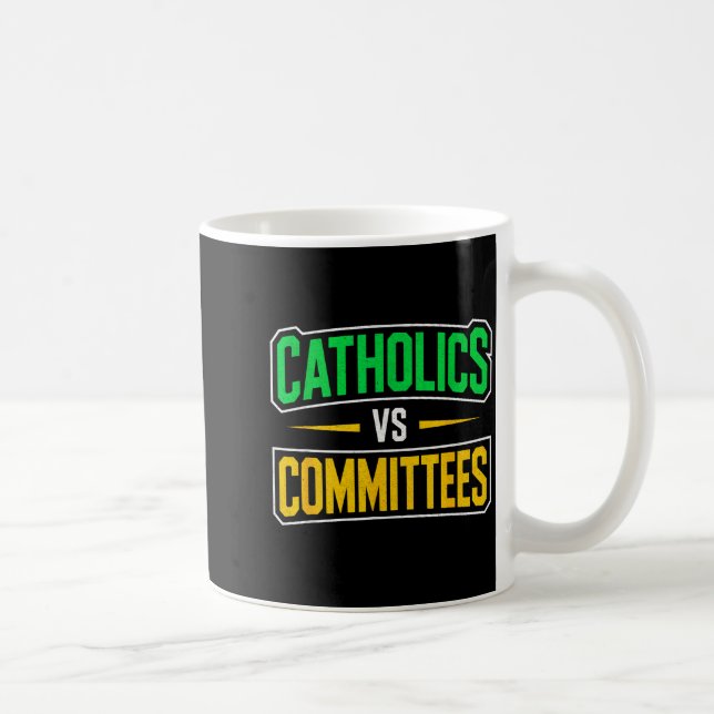 Retro Funny Trendy Sarcastic Saying Catholics Vs C Coffee Mug (Right)
