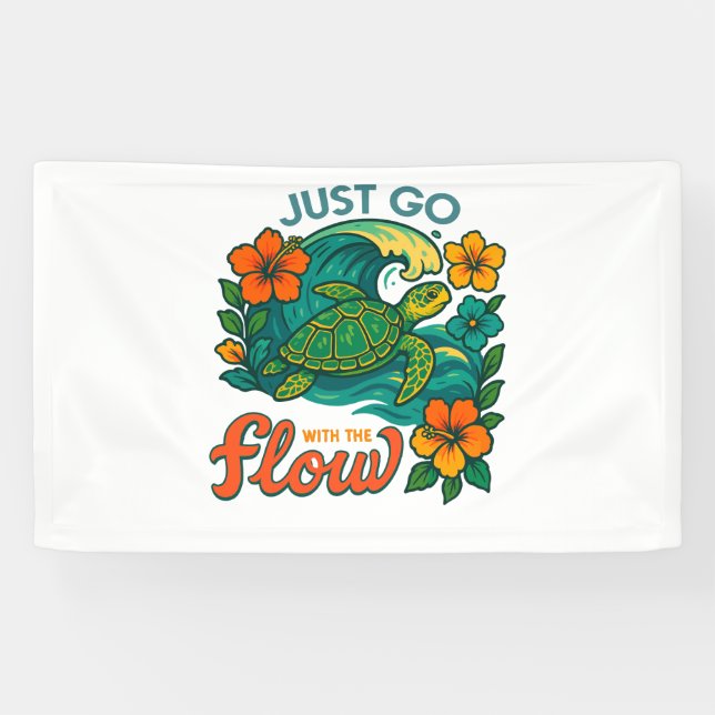 Retro Funny Turtle Shell Yeah Its Summer Banner (Horizontal)