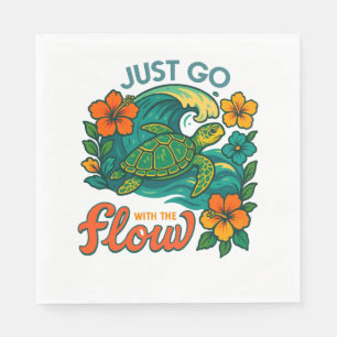 Retro Funny Turtle Shell Yeah Its Summer Napkin