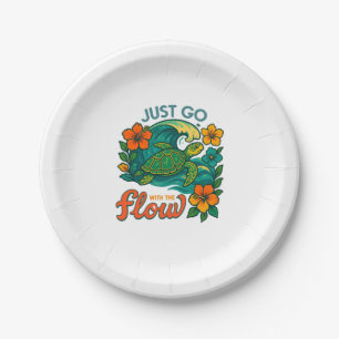 Retro Funny Turtle Shell Yeah Its Summer Paper Plate