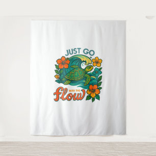 Retro Funny Turtle Shell Yeah Its Summer Tapestry
