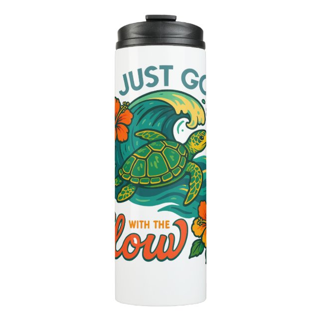 Retro Funny Turtle Shell Yeah Its Summer Thermal Tumbler (Front)