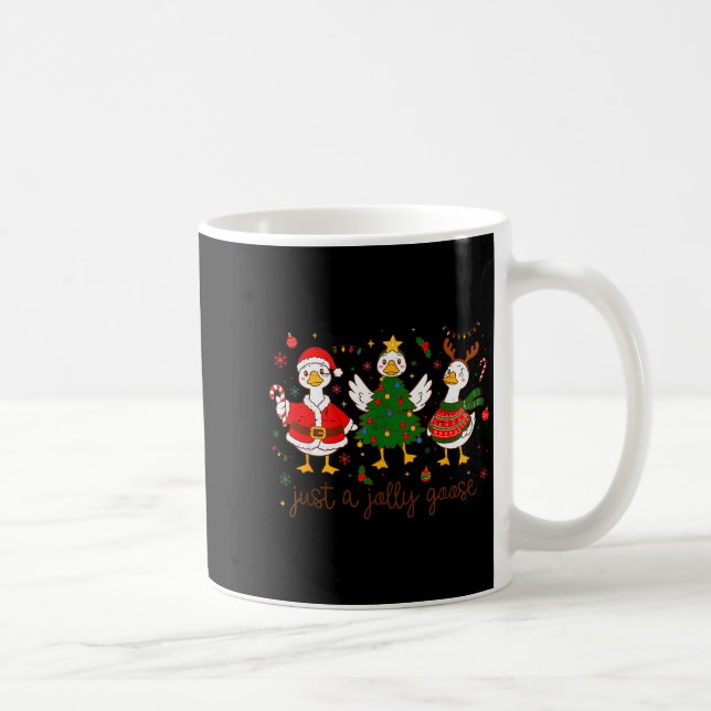 Retro Funny Xmas Just A Jolly Goose Santa Christma Coffee Mug (Right)