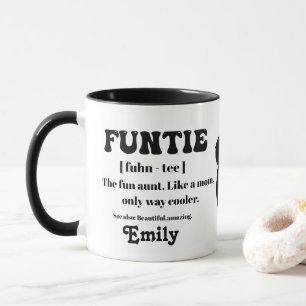 Retro Funtie Definition Personalised Auntie  Mug