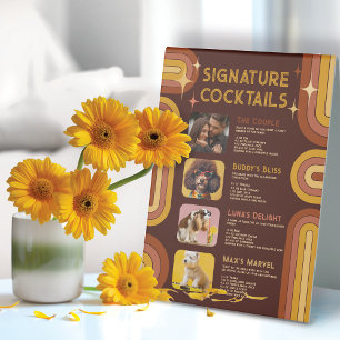 Retro Furry Friends Signature Cocktails Wedding