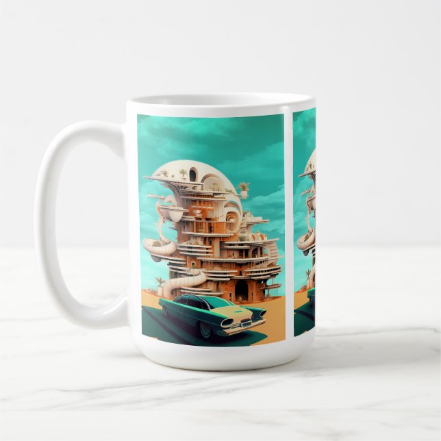 Retro Future Cars Cinematic Autos Coffee Mugs (Left)