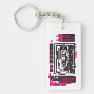 Retro Future Cassette Player Key Ring