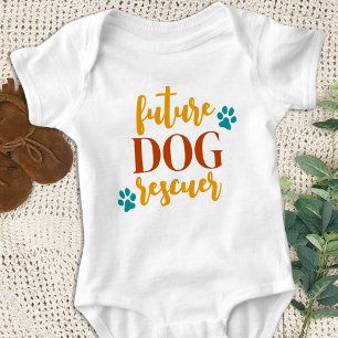 Retro Future Dog Rescuer Colorful Baby Bodysuit