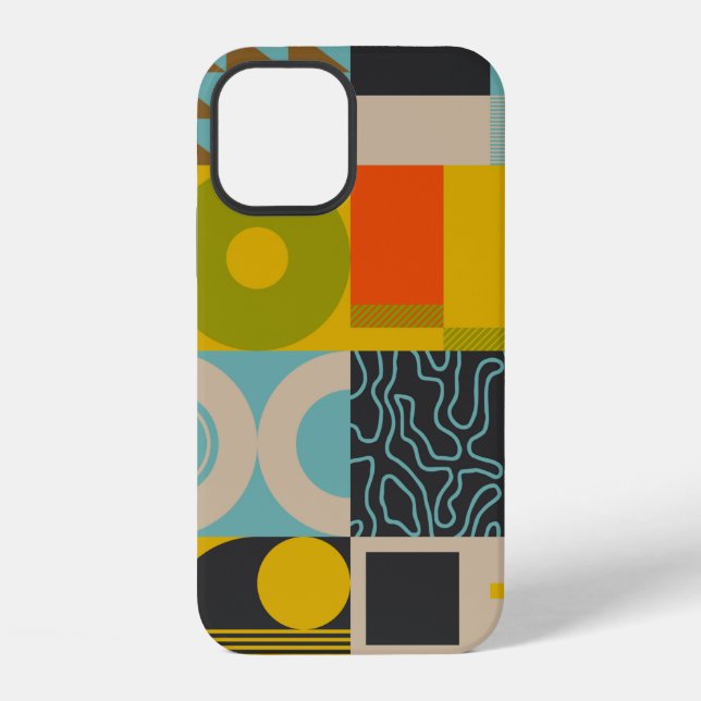 Retro future inspired artwork of abstract symbols  iPhone case (Back)