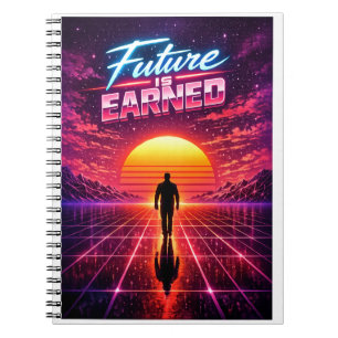Retro Future Motivation Poster Notebook