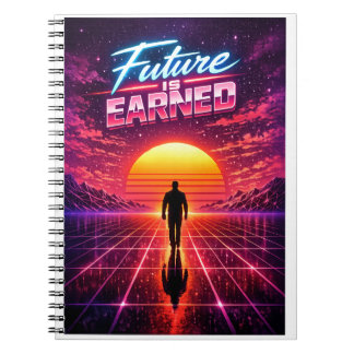 Retro Future Motivation Poster Notebook