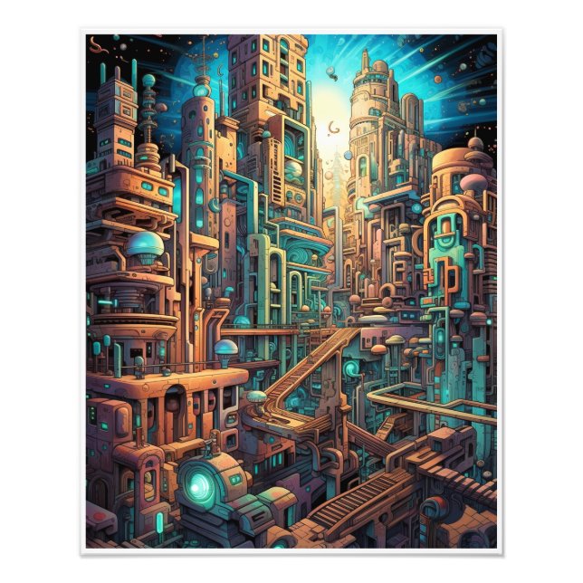 Retro Futurism Art Photo Print (Front)