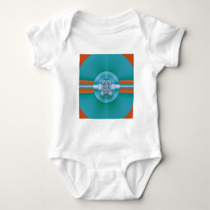 Retro Futuristic Aqua Coral Abstract Art Baby Bodysuit