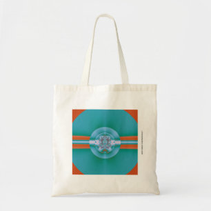 Retro Futuristic Aqua Coral Abstract Art Tote Bag